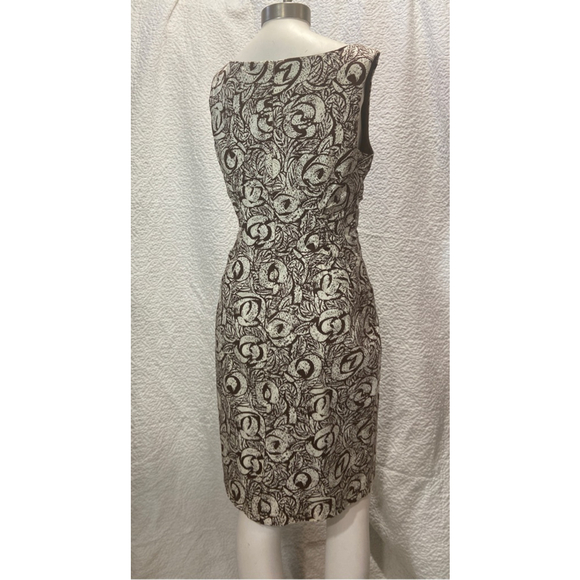 Adrianna Papell Sleeveless Sheath Dress Women's 8 Brown White Floral Career - Picture 6 of 13
